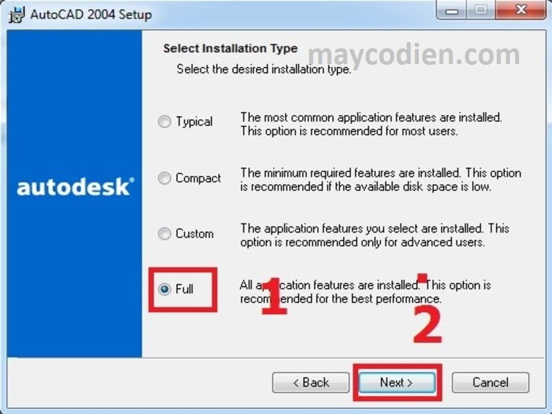 Bước 7 tải autocad 2004