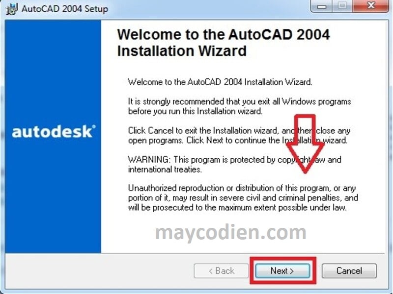 Bước 3 tải autocad 2004