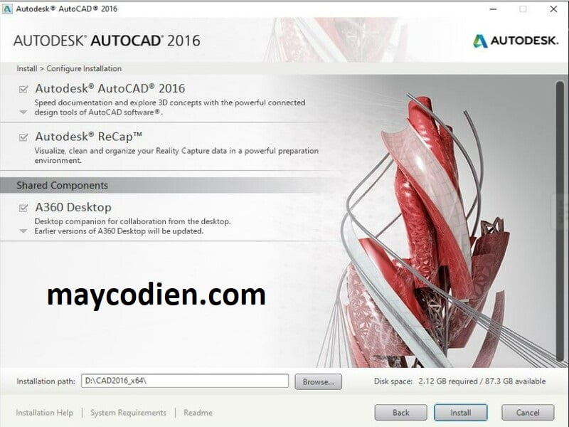 Bước 4 tải autocad 2016