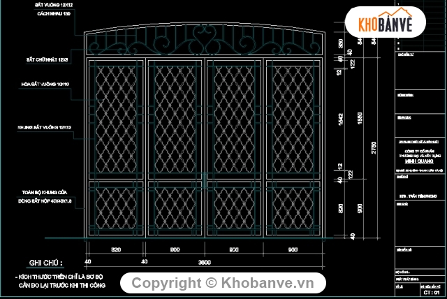 file cad cửa sắt 4 cánh