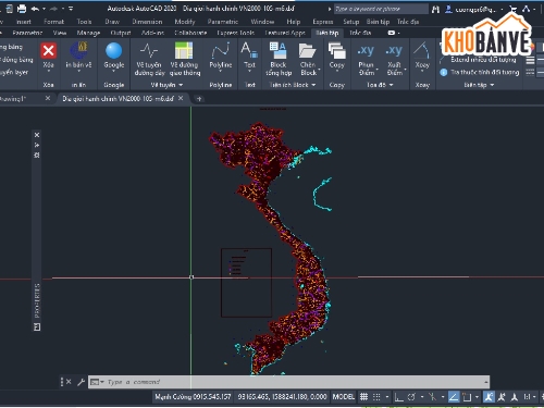 file cad bản đồ việt nam