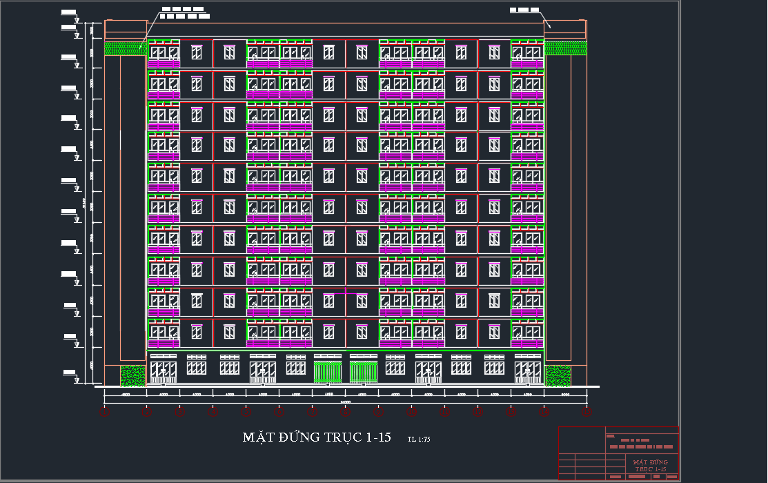 Bản vẽ Cad Chung cư 20 tầng